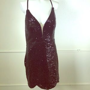 La Femme Sequin Party Minidress